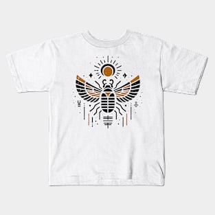 Scarab Beetle Minimal Egyptian Hieroglyphic Occult Esoteric Kids T-Shirt